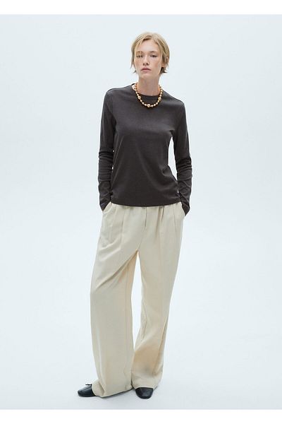 MANGO Woman Dark Gray Women's T-Shirt 77055642