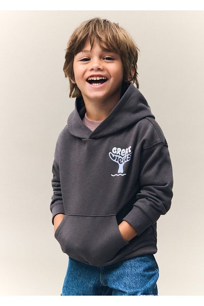 MANGO Woman Charcoal Baby Boy Sweatshirt 77034771