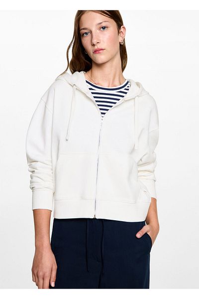 MANGO Woman Εκρού φούτερ για κορίτσι 77082932