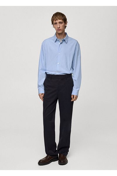 MANGO Woman Navy Blue Men's Trousers 77025967