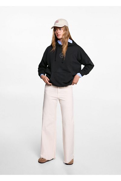 MANGO Woman Charcoal Color Girl's Sweatshirt 77085993