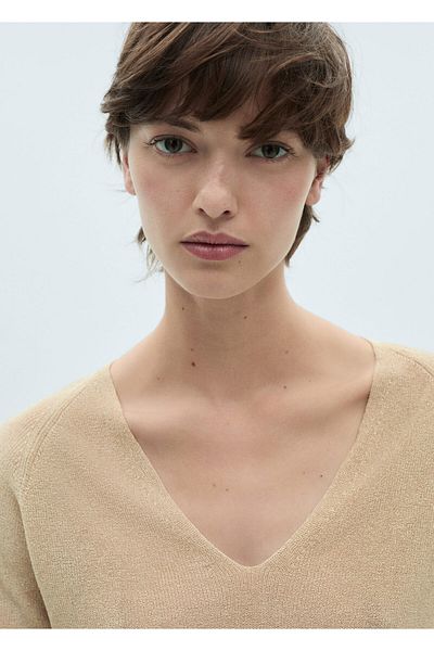 MANGO Gold Women's Sweater 77154026