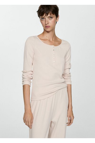 MANGO Woman Partea de jos de pijama pentru femei roz pal 77050576