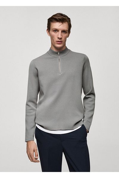 MANGO Grauer Herrenpullover 77025975