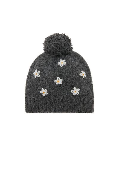 MANGO Charcoal Color Baby Girl Hat 77036729