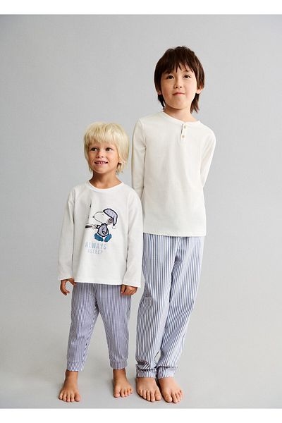 MANGO Woman Set de pijamale alb murdar pentru băiat