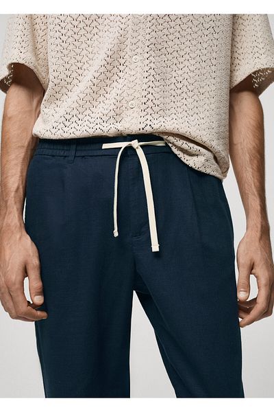 MANGO Woman Ανδρικό παντελόνι Navy Blue 77010569