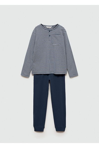 MANGO Boy's Navy Blue Pajama Set