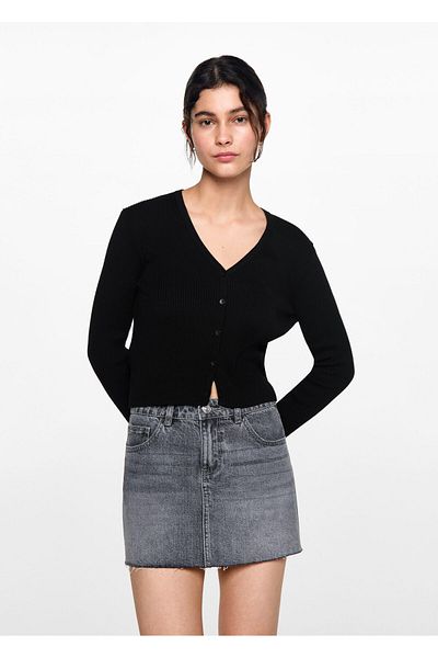MANGO Woman Black Girl's Cardigan 77092932