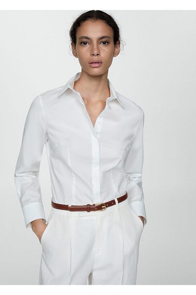 MANGO Cămașă albă de damă 77192004