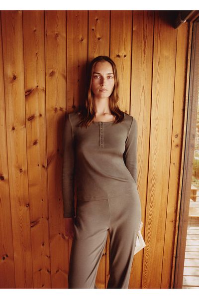 MANGO Mole Grey Damen-Pyjamahose 77050576