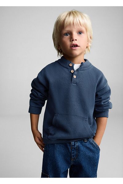 MANGO Baby Boy Navy Blue Sweater