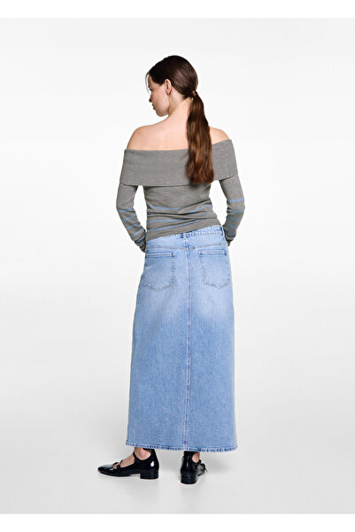 MANGO Gri Kız Çocuk Kazak 77054041