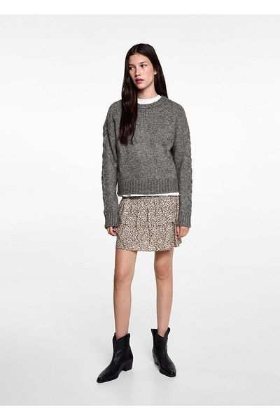 MANGO Woman Gray Girl's Sweater 77045984