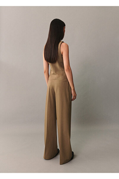 MANGO Woman Koyu Camel Kadın Yelek 77075649