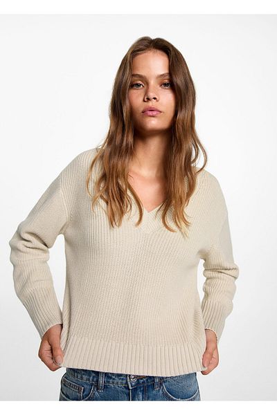 MANGO Woman Beige Girl's Sweater 77044786