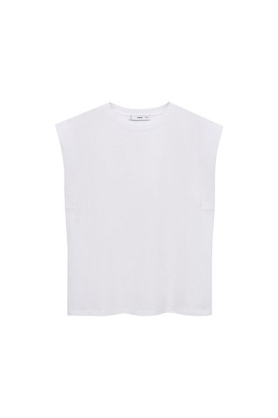 MANGO Tricou alb pentru femei 77030581