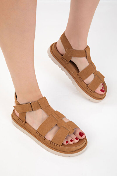 SOHO Tan Suede Women's Sandals 20614