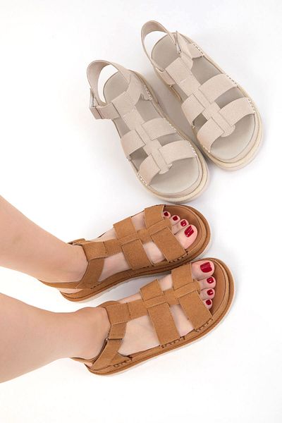 SOHO Tan Suede γυναικεία σανδάλια 20614