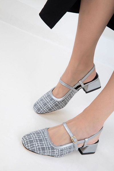 SOHO Silberne Damen Schuhe mit klassischem Absatz 20487