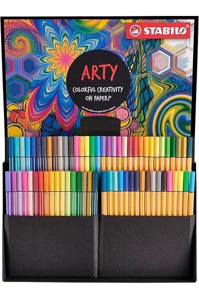 Stabilo مجموعة ARTY Creative - نقطة 88 وقلم 68 - أقلام تلوين بطرف رفيع وطرف لباد - عبوة من 68 قطعة