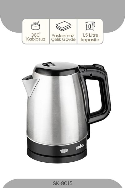 Sinbo Sk-8015 Wireless Water Heater Stainless Steel Kettle* 8 Pcs