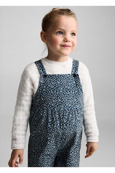 MANGO Woman Navy Blue Baby Girl Jumpsuit 77077937