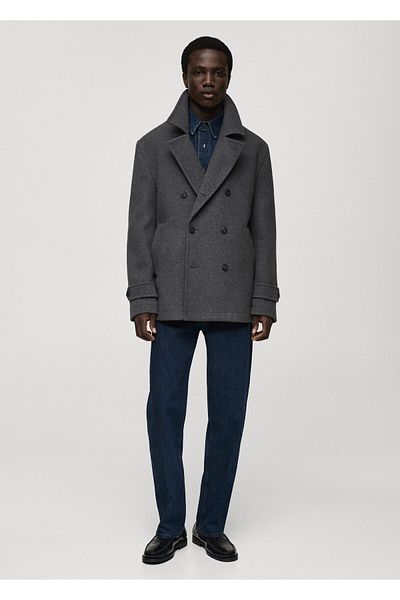 MANGO Ανδρικό παλτό Metal Grey 87020579