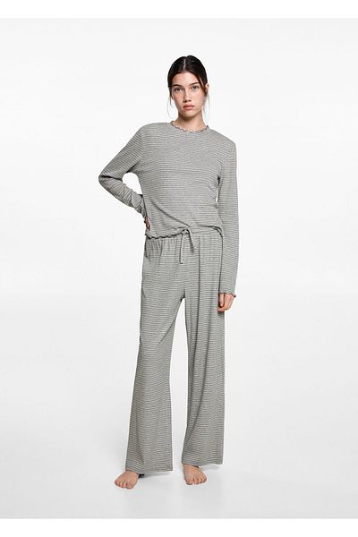 MANGO Woman Grauer Mädchen-Pyjamahose aus Metall 77096731