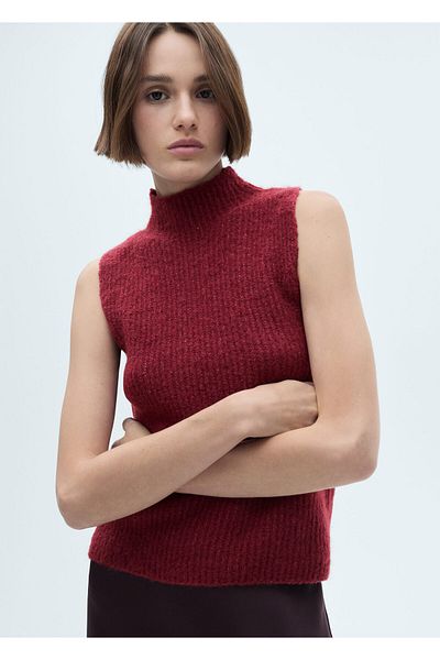 MANGO Woman Wine Women's Vest 77068277