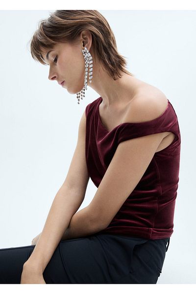 MANGO Woman Bustieră de damă burgundy 77098265