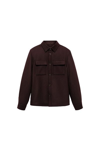 MANGO Claret Red Men's Shirt 87020598