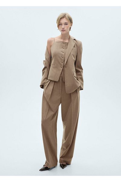 MANGO Brown Women's Vest 77086760