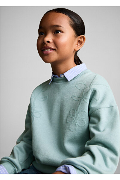 MANGO Woman Su Rengi Kız Çocuk Sweatshirt 77036006