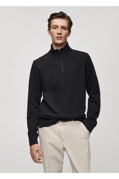 MANGO Hanorac pentru bărbați de culoare cărbune 77027926