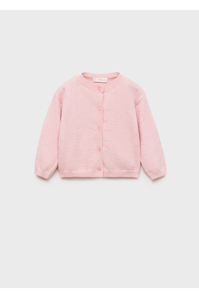 MANGO Cardigan pentru fetiță roz pastel 87071055