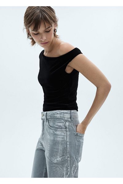 MANGO Woman Black Women's Bustier 77098265