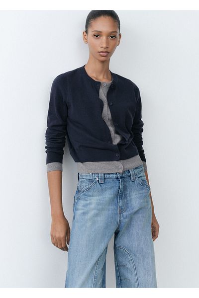 MANGO Woman Blue Women's Cardigan 77038636