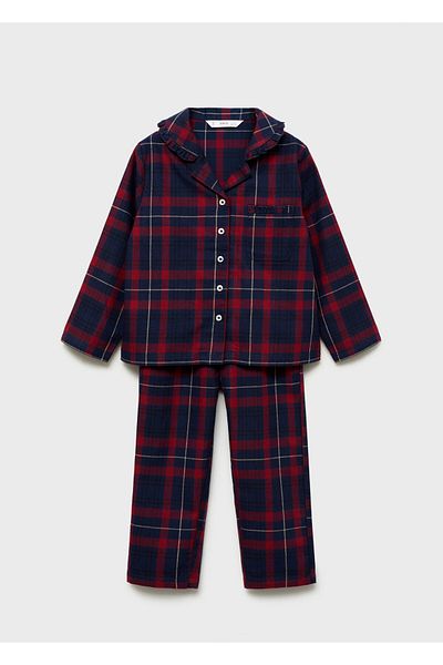 MANGO Dark Red Girl's Pajama Bottoms 77048270