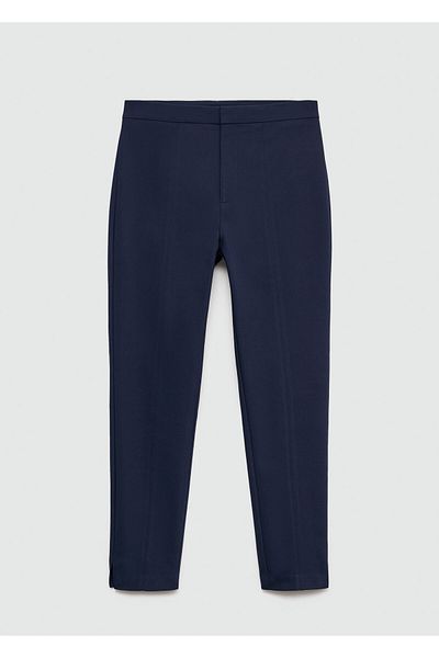 MANGO Woman Navy Blue Women's Trousers 77180566