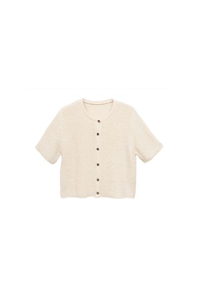 MANGO Natürliche Damen-Strickjacke 77035666