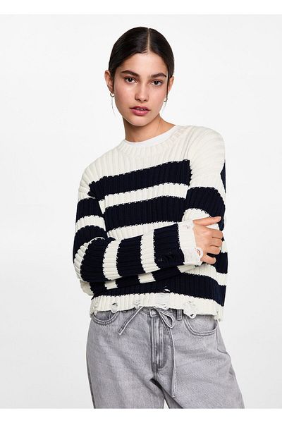 MANGO Woman Navy Blue Girl's Sweater 77076736