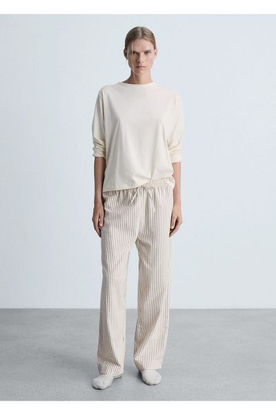 MANGO Woman Φυσικό Γυναικείο Πυτζάμα Κάτω 77097649