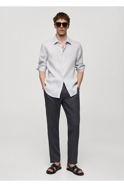MANGO Woman Sky Blue Men's Shirt 77020580