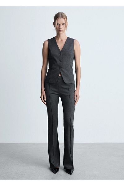 MANGO Women's Gray Vest 77085661
