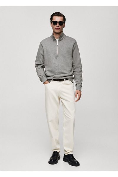 MANGO Woman Ανδρικό φούτερ Metal Grey 77007119