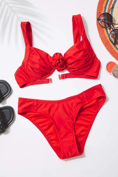 Trendyol Collection Червоні плавки бікіні з заниженою талією TBESS25BA00019