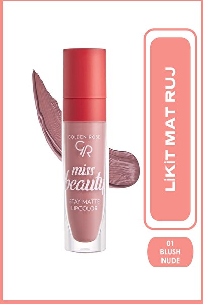 Golden Rose Miss Beauty Stay Matte Lipcolor 01 Blush Nude Kalıcı Likit Mat Ru...