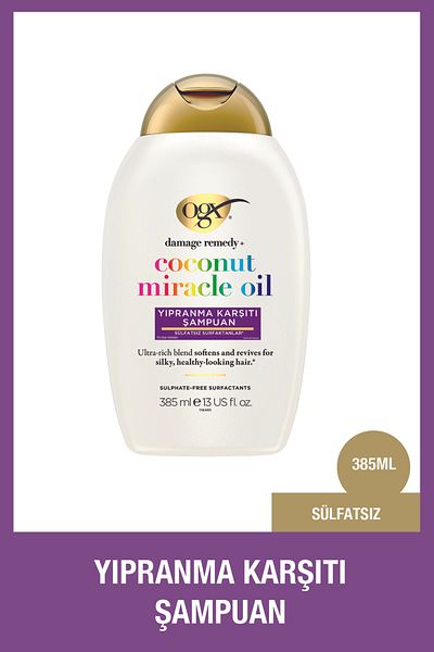 OGX Anti-Frizz Coconut Miracle Oil Sulfate-Free Shampoo 385 ml