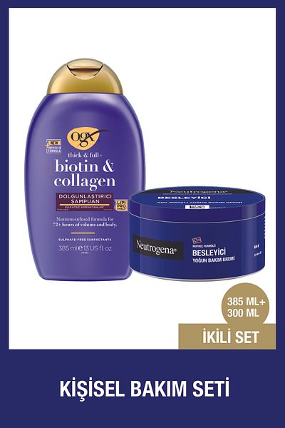 OGX Biotin Collagen 385 ml + Neutrogena 300 ml Nourishing Care Cream - Sulfate Free Shampoo